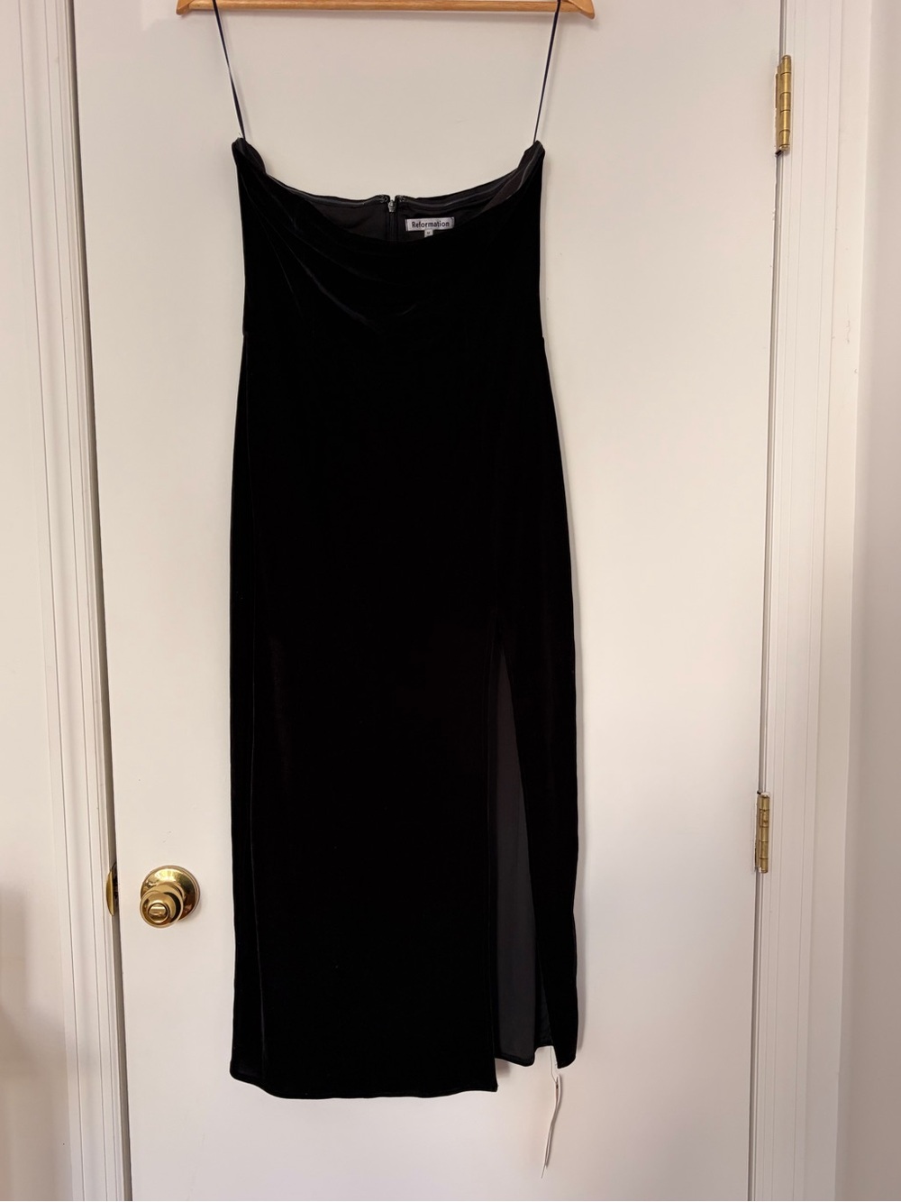 Reformation Camden Velvet Dress Black Velvet - Size M